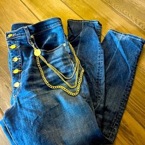 Veronica Beard chain embellished cropped jeans